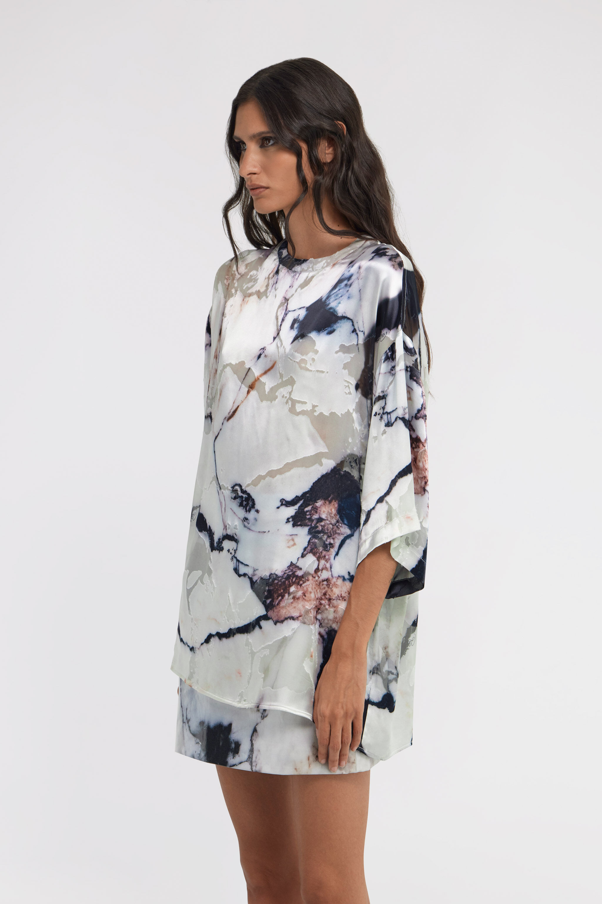 RC Marble Print T-shirt Black/White TWT602-HEN18
