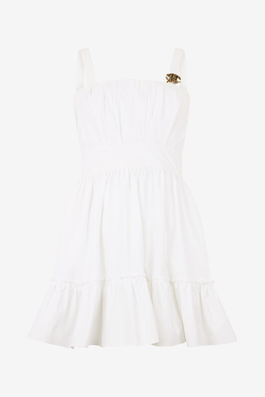 RC Dress With Metallic Mirror Snake Monogram White VKT106-CH033