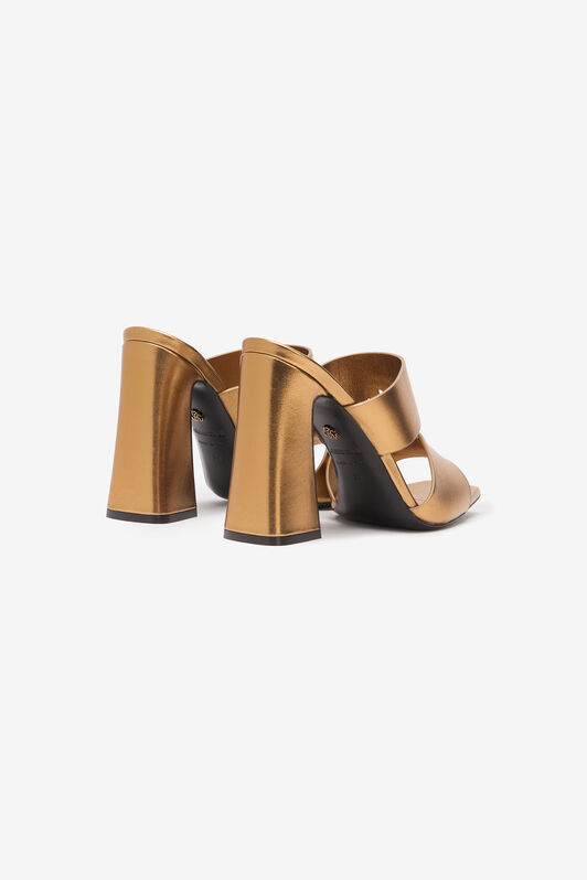 RC Laminated Mules With Maxi Heels Gold TKS004-PZ296