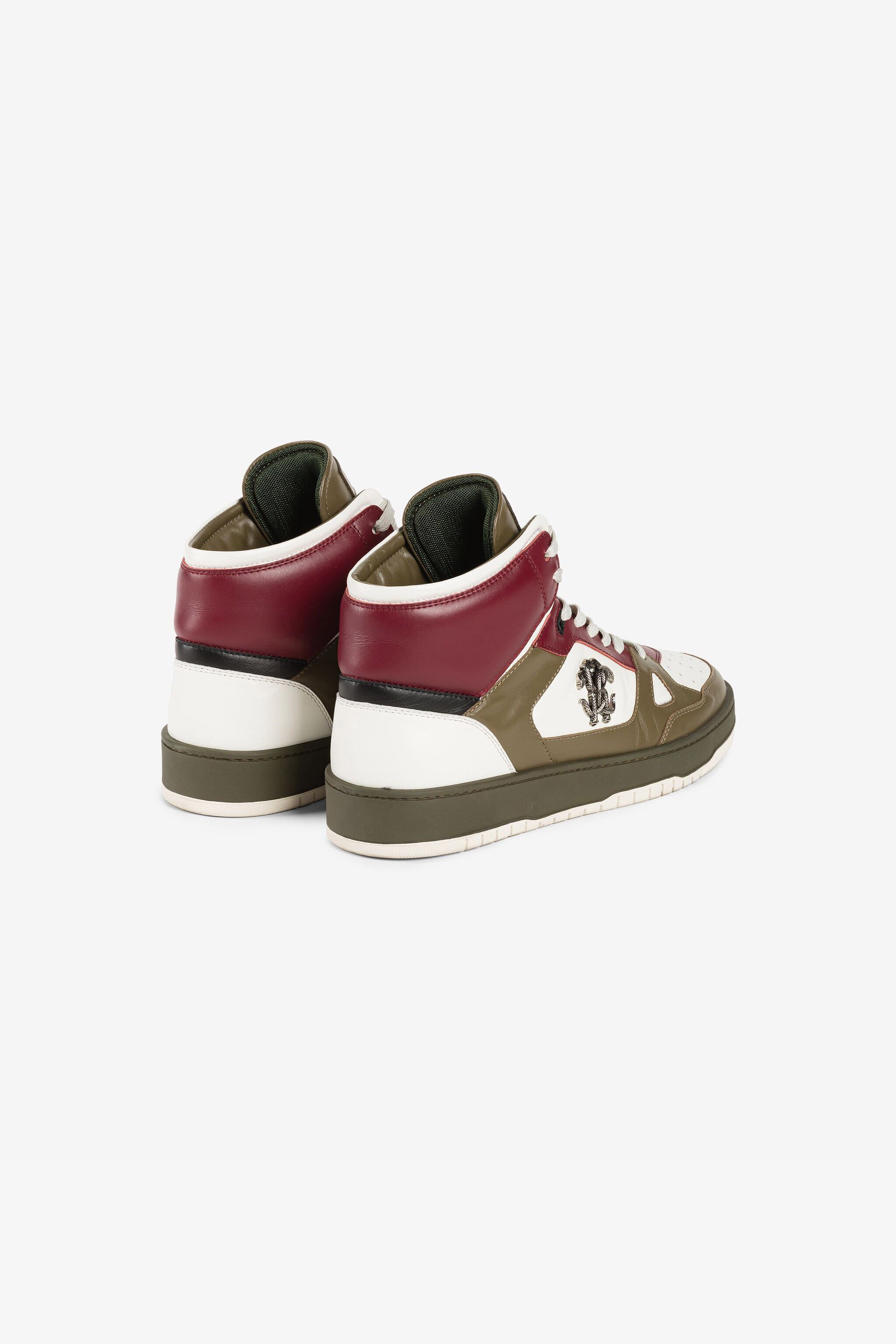 RC Sneakers alte con Monogram Mirror Snake Bianco/Verde scuro RRS017-PZA90