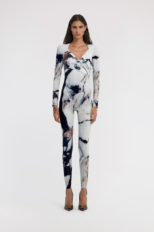 RC Marble Print Jumpsuit Black/White TWT134-LNN18
