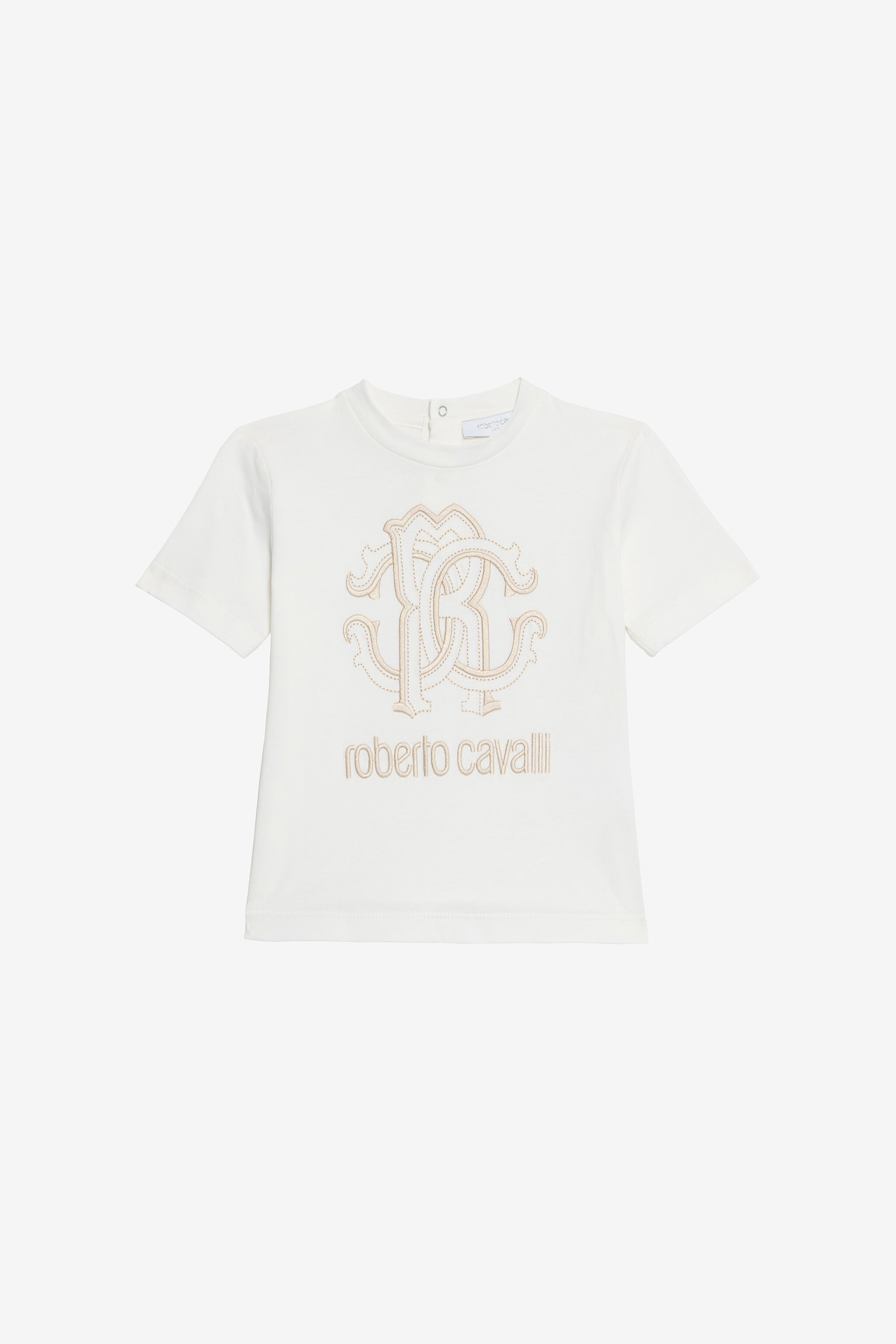 JU T-Shirt Bianco Latte Con Monogram RC E Logo MILKY WHITE VJT608-JD001