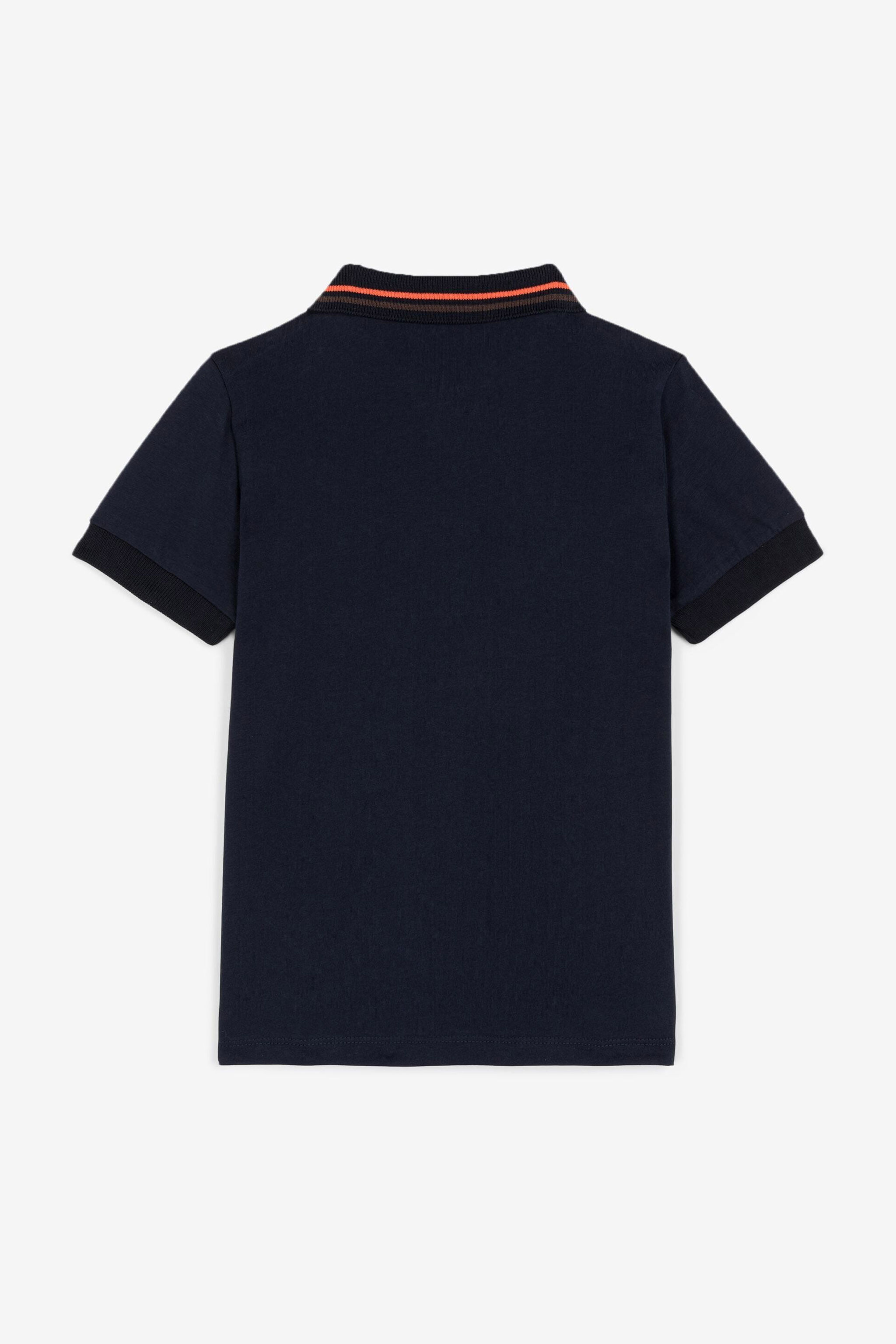 JU Animalier Patchwork-Print Appliqué Polo Shirt Dark blue OJT716-ISA2J