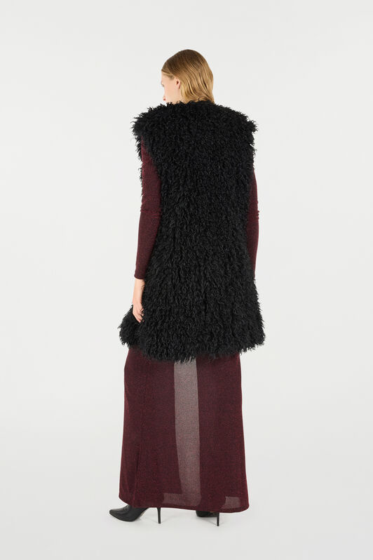 JC Sleeveless Faux Fur Top Black TFT155-TF222