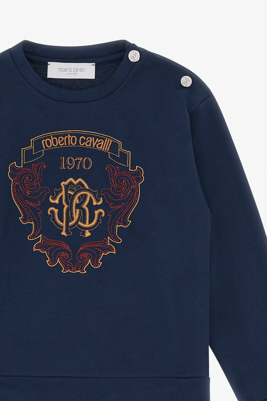 JU Sweatshirt With Multicolored Crest Blue TJT66C-CF050