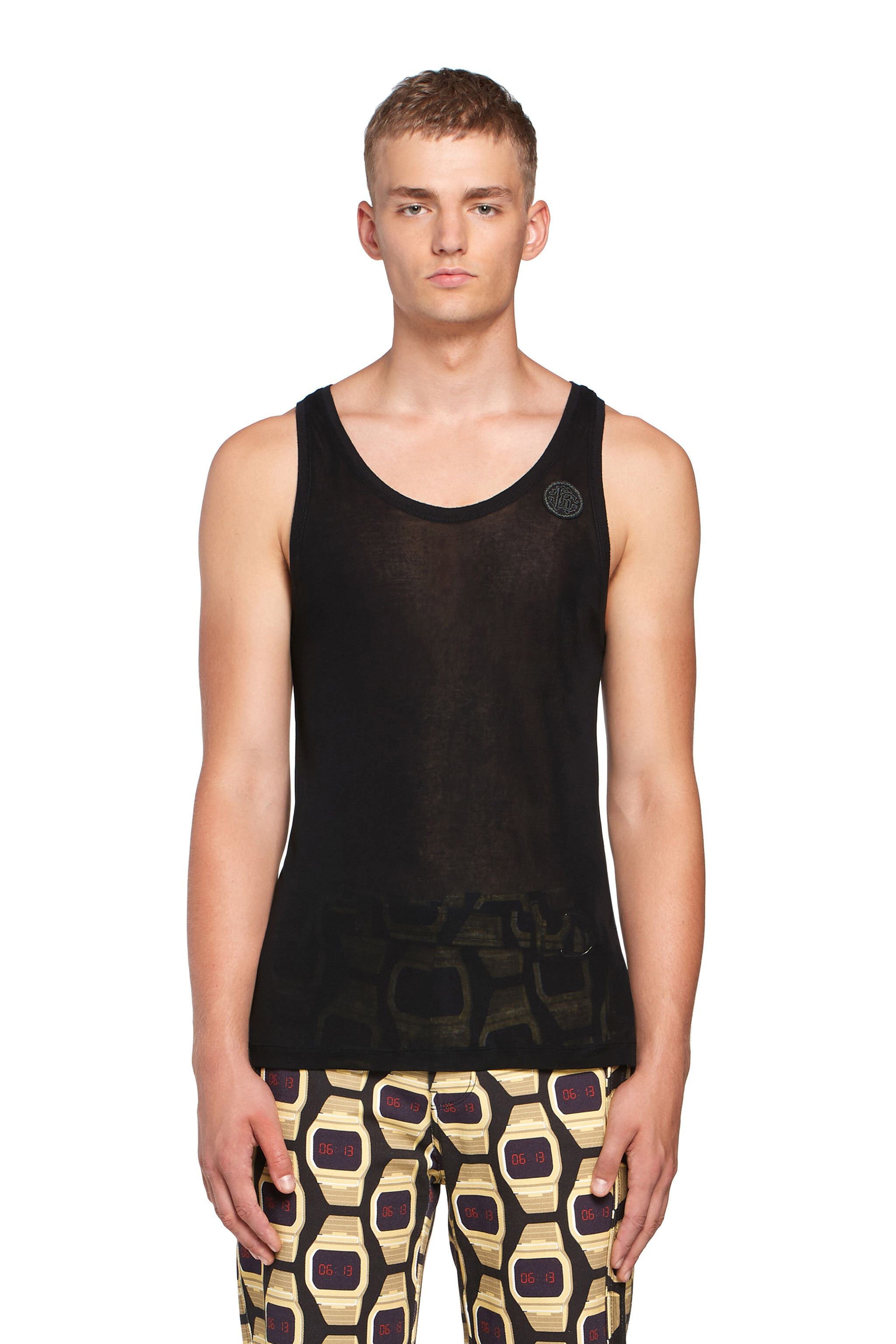 RC White RC monogram lightweight jersey vest BLACK IMR620-JD078