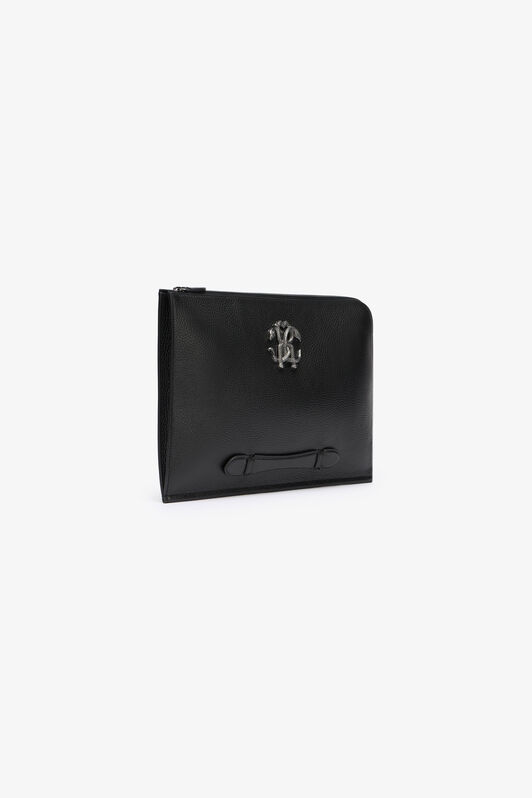 RC Black Pouch With Monogram RC RC Black Pouch With Monogram RC BLACK QOB00E-PZO37