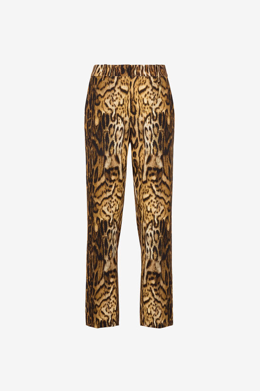 RC Ocelot-Print Straight-Leg Trousers Light brown PKT201-7OE37