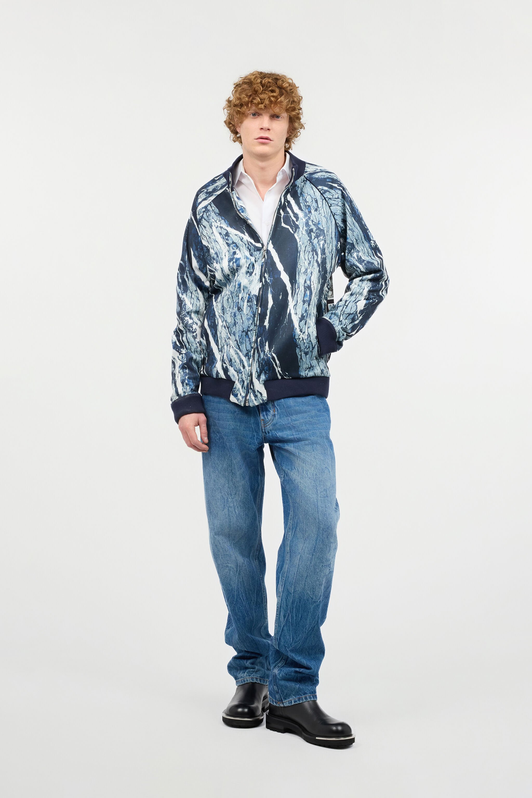 RC Sweatshirt Mit Reißverschluss Und Rubane-Print Dunkelblau URT66A-2QN78