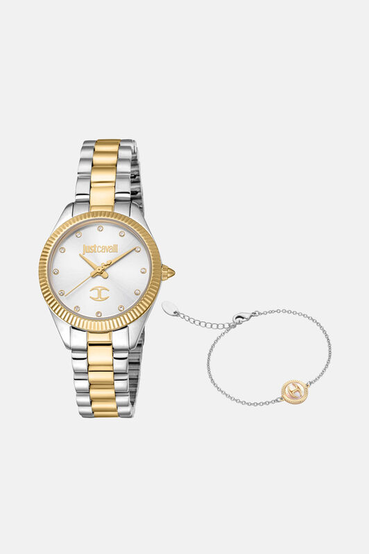 JC Just Cavalli Women Set, including a Glam Bracelet and Watch Silber/Gold RALT63-IT063