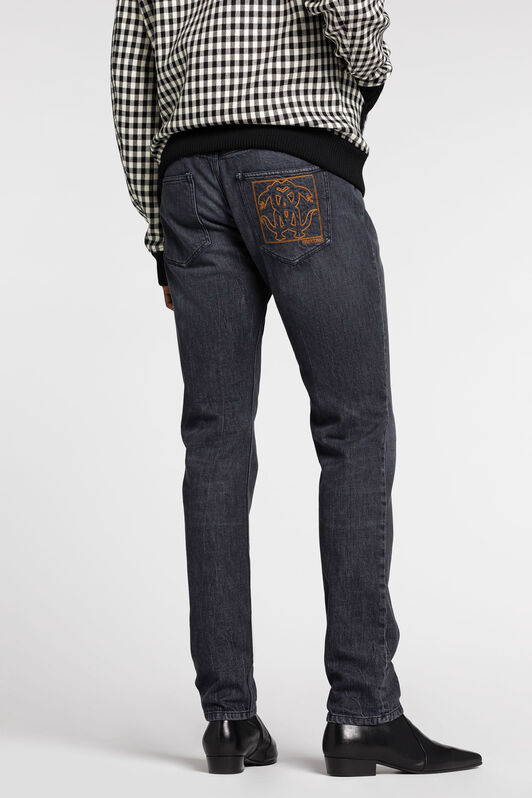 RC Jean slim à motif Mirror Snake brodé Noir RRJ251-DS003