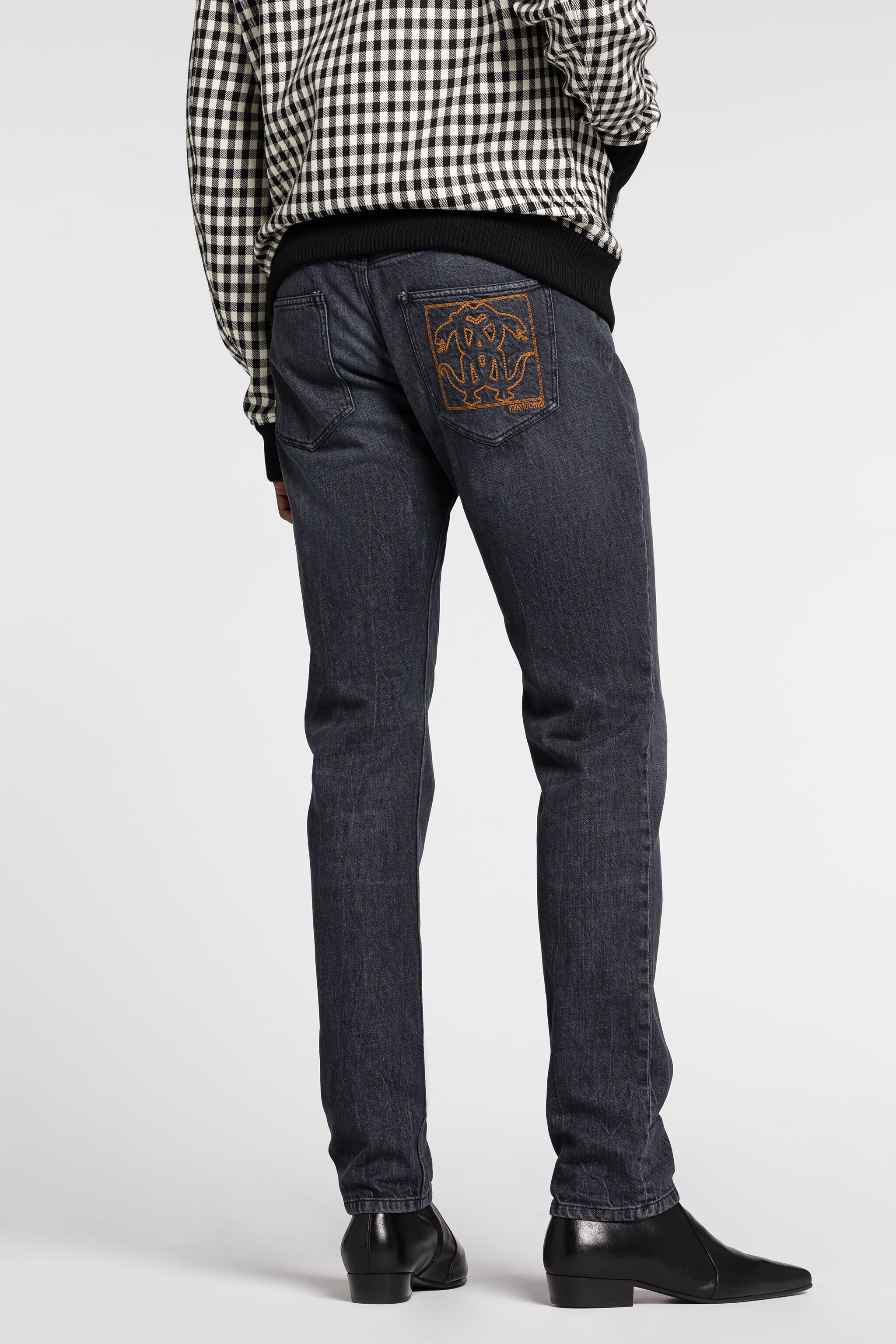 RC Jean slim à motif Mirror Snake brodé Noir RRJ251-DS003