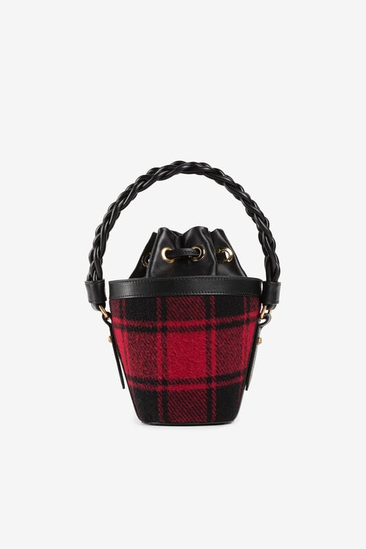 RC Pantherkopf-Bucket Bag mit Schottenmuster RC Pantherkopf-Bucket Bag mit Schottenmuster Schwarz/Rot PKB006-FE002