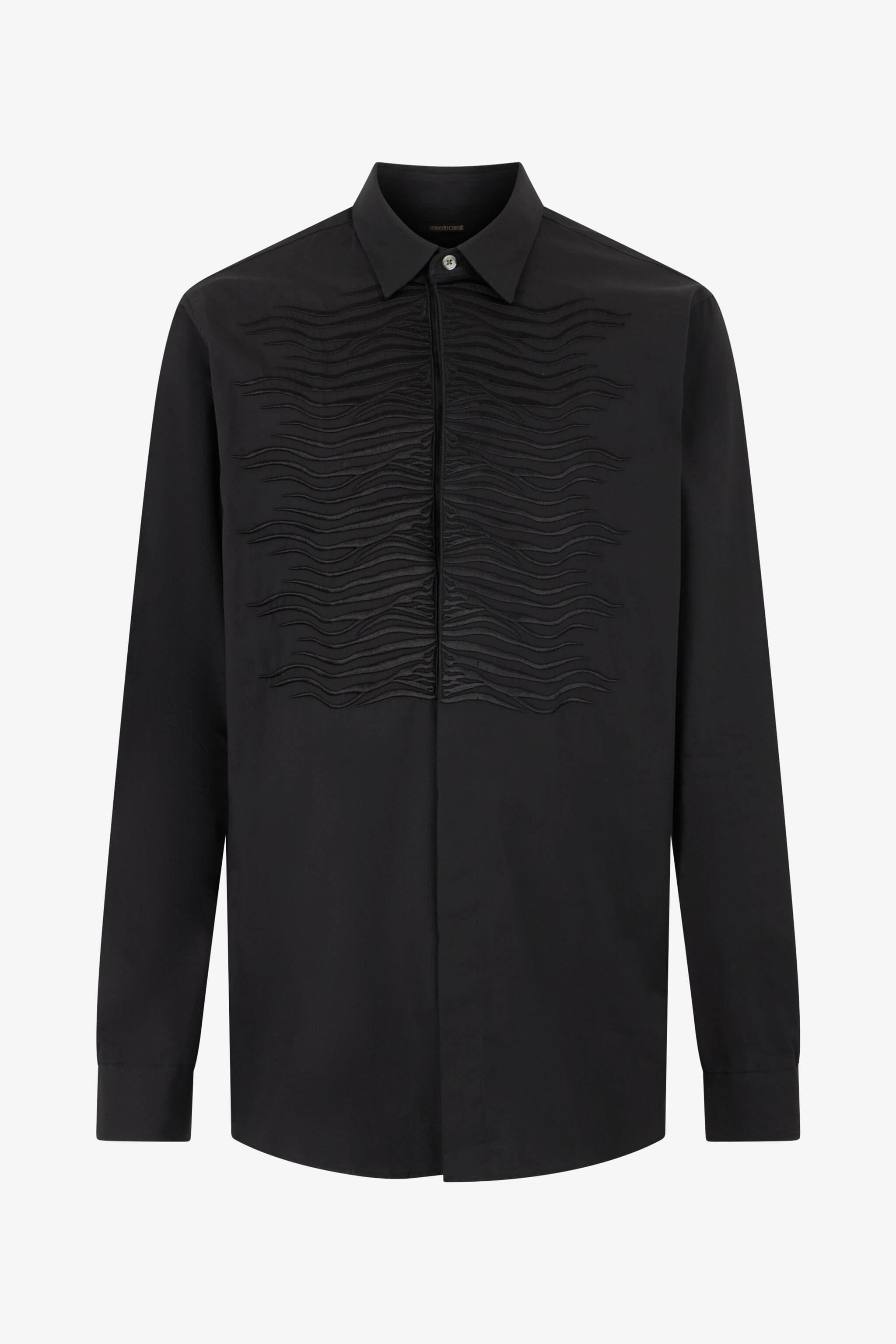RC Black Cotton Shirt with Embroidered Zebra Motif BLACK SOT70E-3AD03
