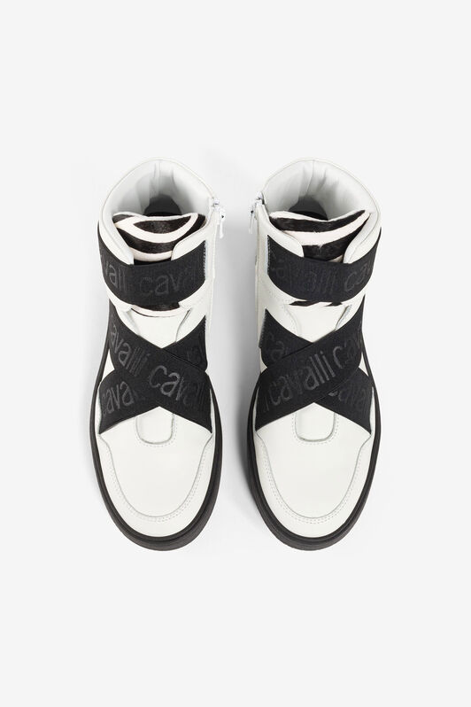 JU Sneakers alte con strappi elasticizzati JU Sneakers alte con strappi elasticizzati Bianco/Nero PJS031-PN003