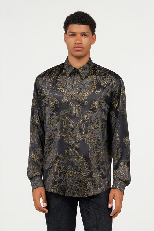 RC Ornamental Black Print Shirt BLACK WRT712-SZR36
