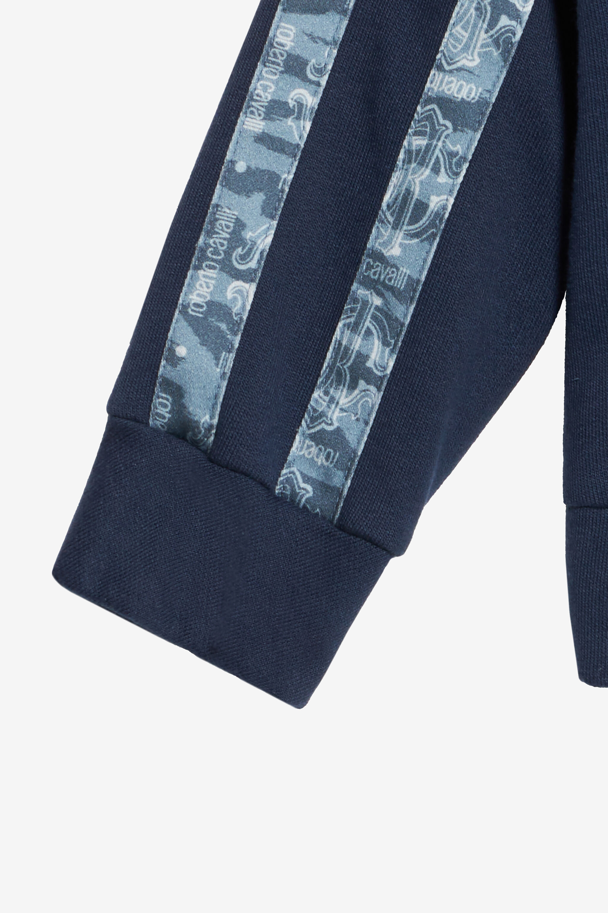 JU Hooded Sweatshirt With Branded Bands Dark blue UJT691-CF050