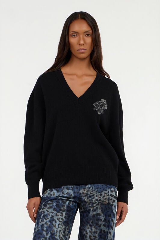 RC Pullover Schwarz mit Monogram Mirror Snake RC Pullover Schwarz mit Monogram Mirror Snake NERO VKM624-MQ013