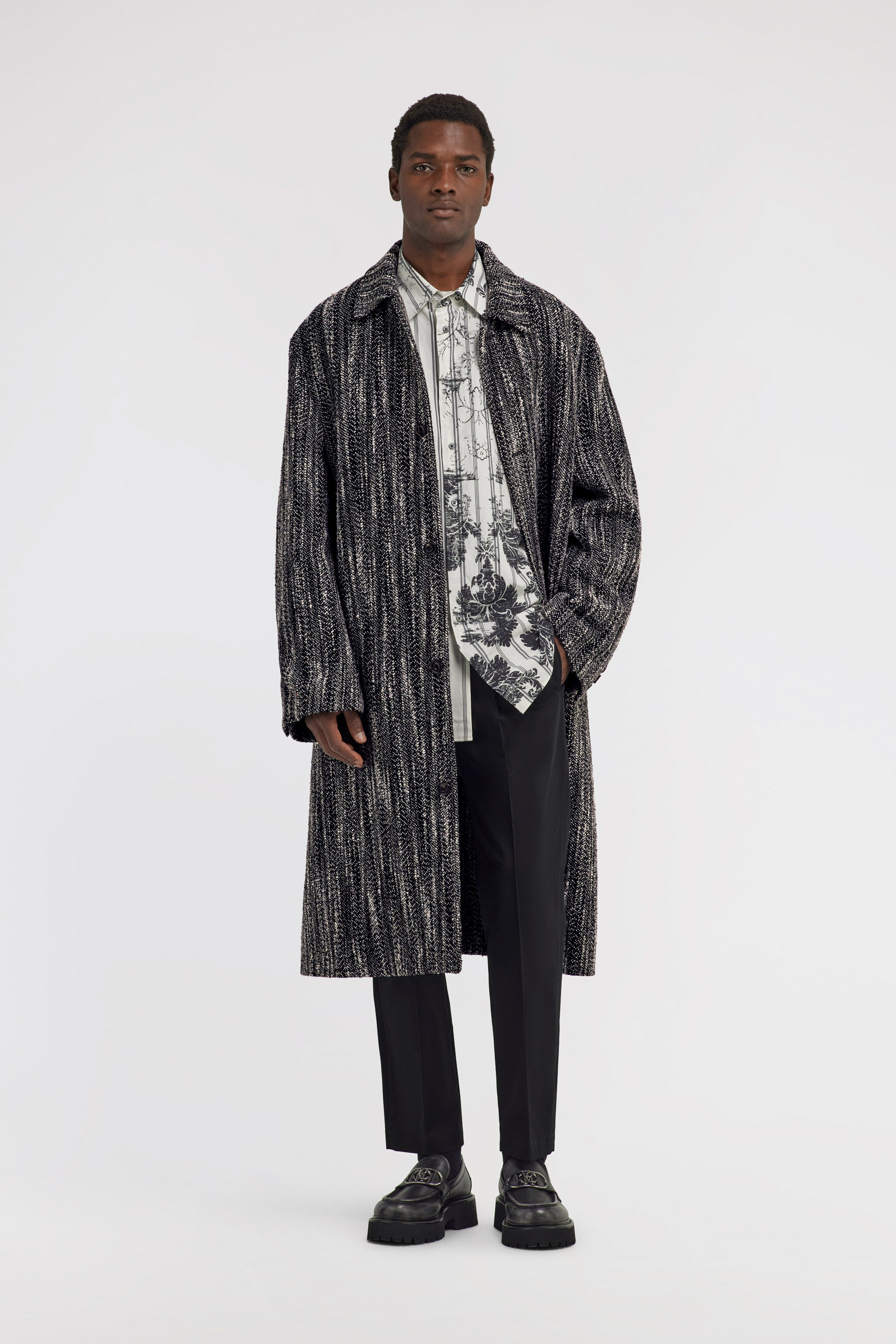 RC Wool Blend Overcoat Black TRT520-TD009