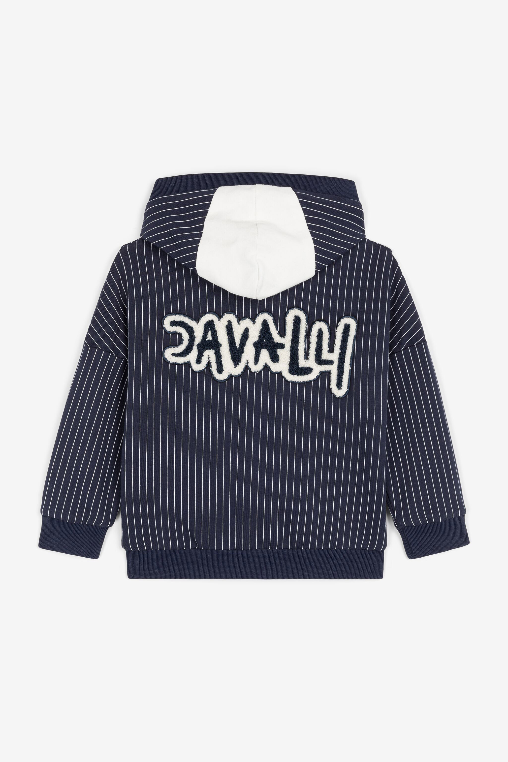 JU C Logo-Appliqué Striped Hoodie Dark blue OJT90C-HUC77