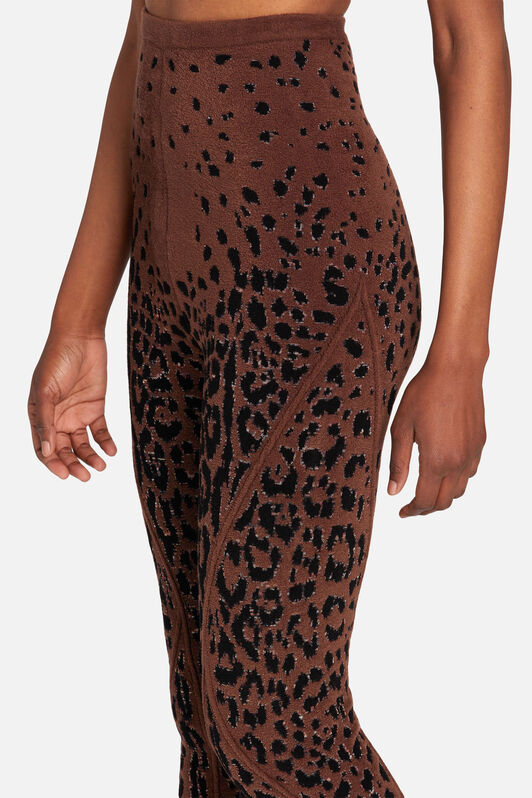 RC Leopard-Jacquard Leggings Dark brown NQM200-CJ021