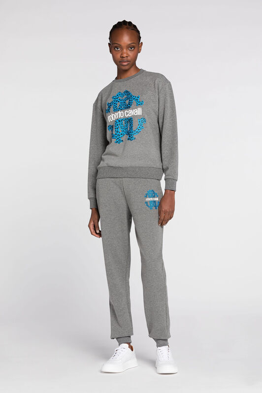 RC RC Monogram-Print Cotton Sweatshirt Gray JST68E-CF050