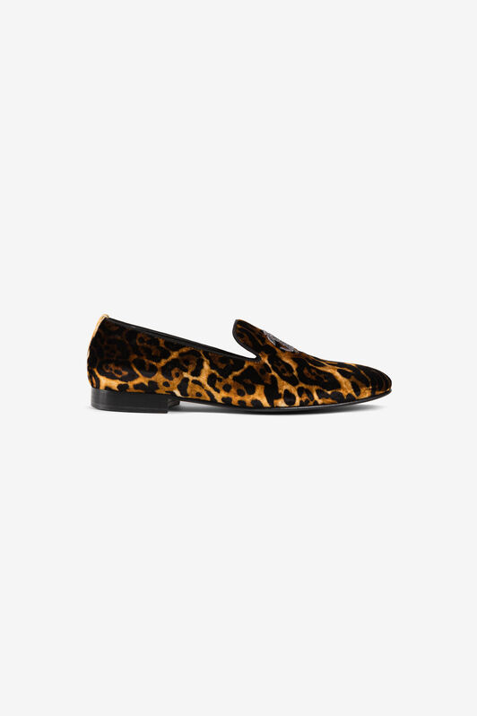 RC Loafers mit Monogramm Mirror Snake und Leopardenmuster Dunkelbraun RRS029-VL005