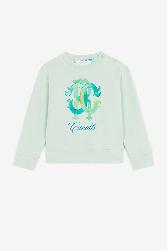 JU Logo-print cotton sweatshirt JU Logo-print cotton sweatshirt Light green QJT938-CF050