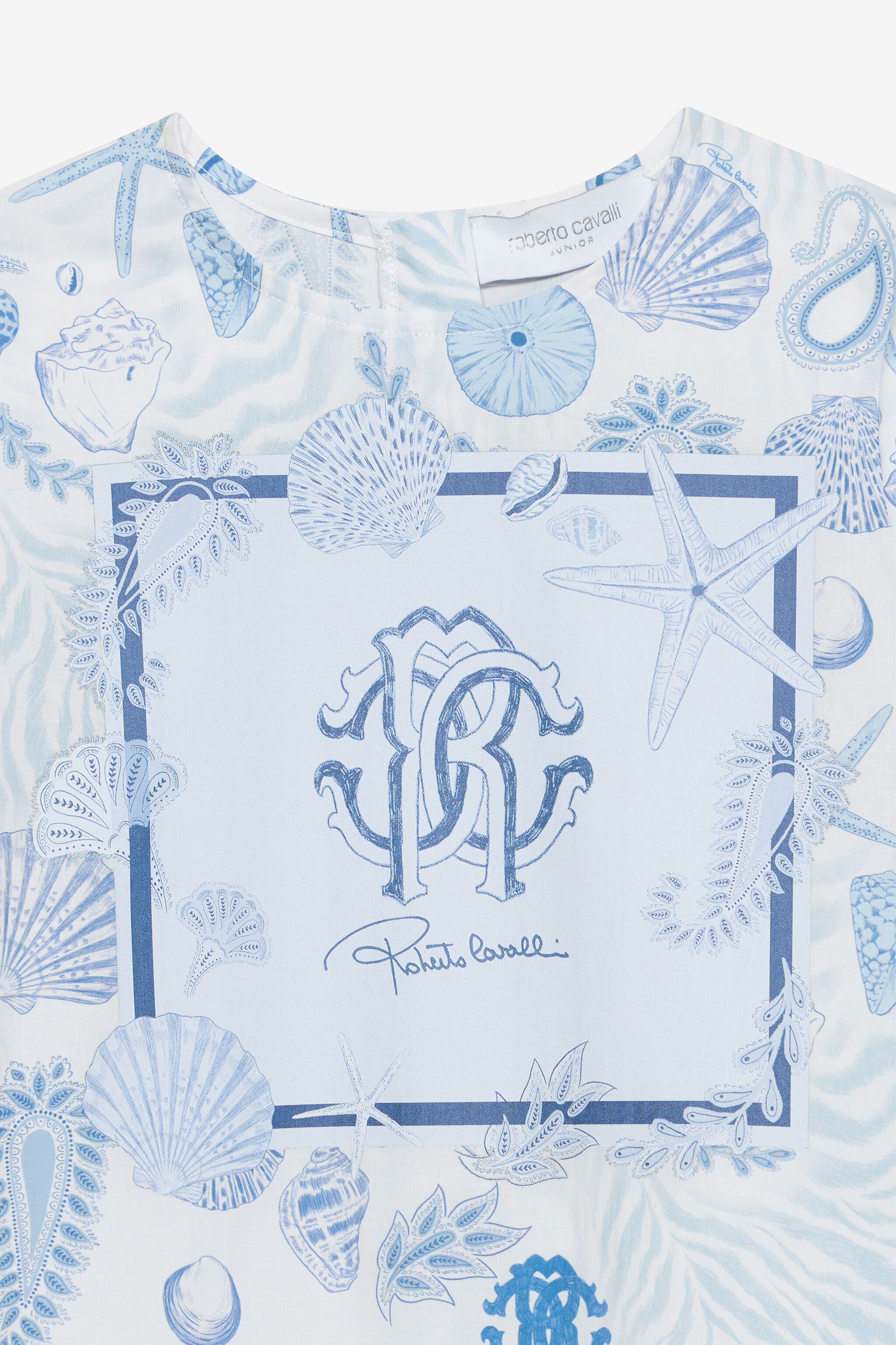 JU Marine-Print Cotton Dress Light blue UJT10T-7MO39