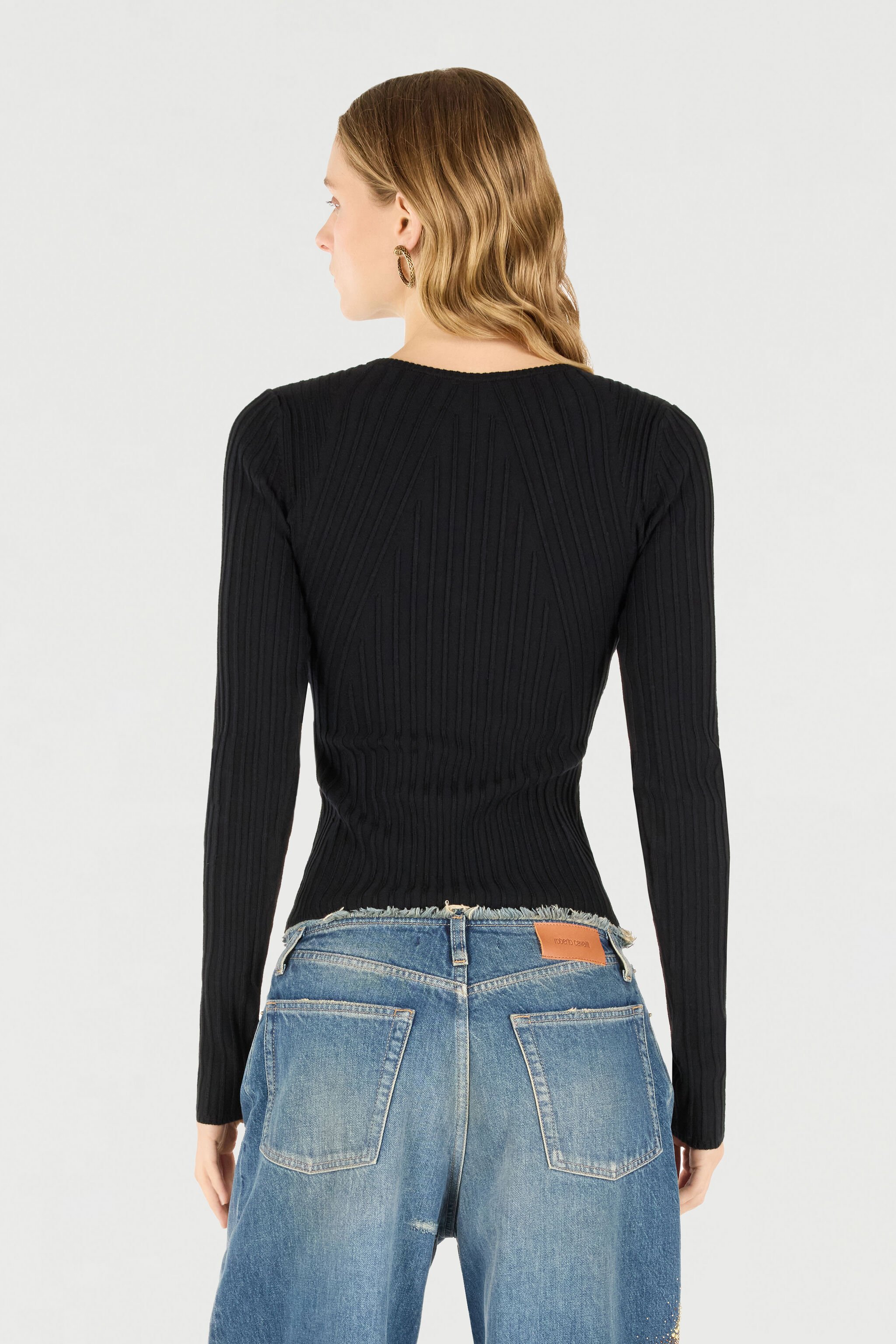 JC Sweater With Snake Head Charm Black TFM024-TF149