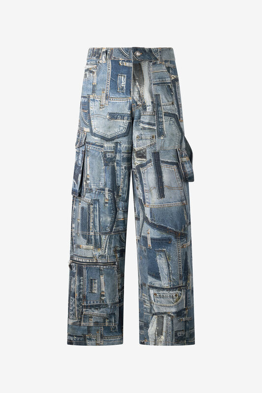 RC Jeans Cargo Patchwork Capsule Collection Blu UWJ250-VT001