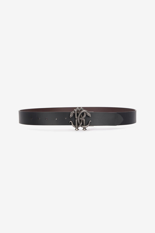 RC Belt With Monogram Mirror Snake Black URC003-PZ178