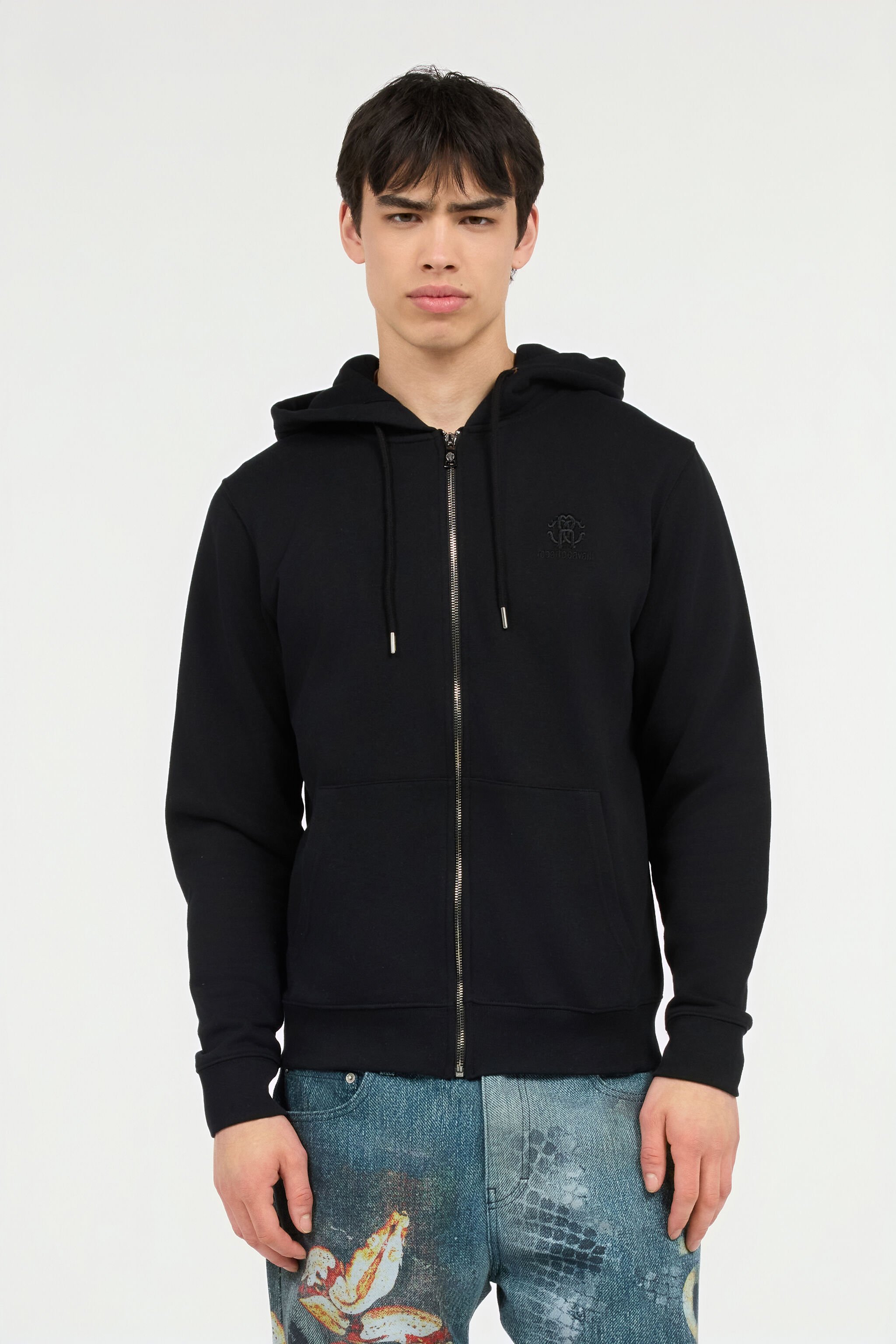 RC Felpa Nera Con Cappuccio E Zip BLACK POT69A-CF052
