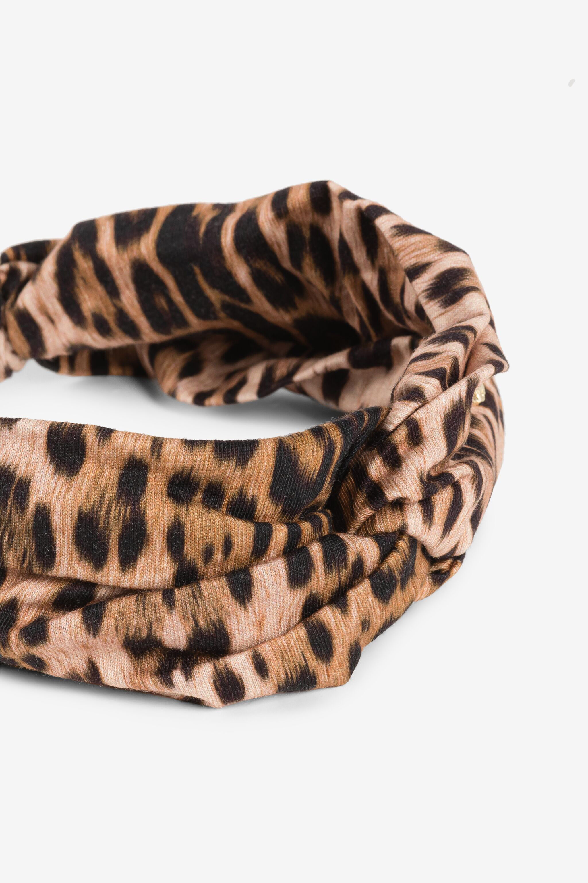 JU Jaguar-Print Twist Headband Light brown RJI003-JFF65