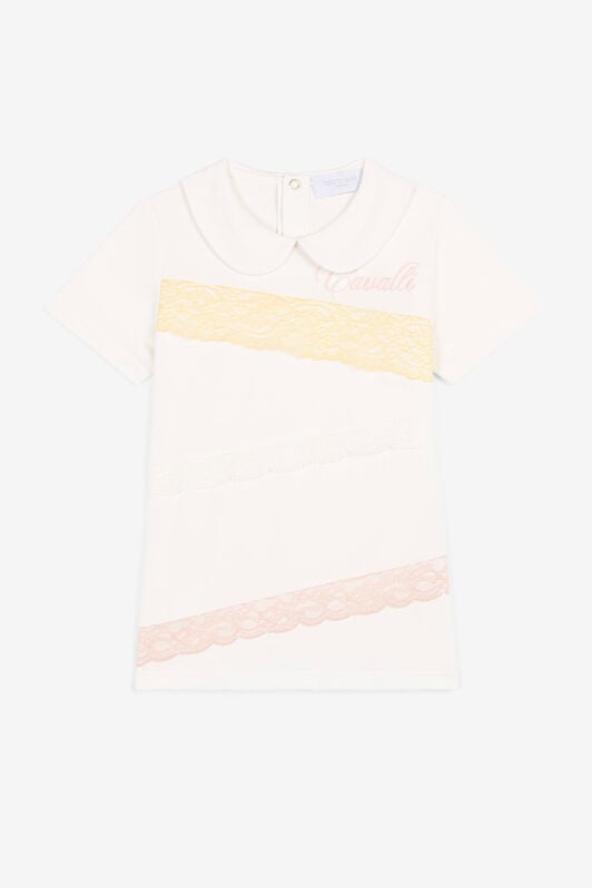 JU Logo-Embroidered Lace-Trimmed Top JU Logo-Embroidered Lace-Trimmed Top White OJT611-ISA2J