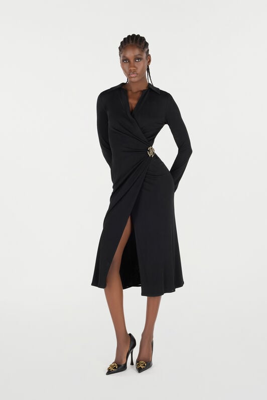 RC Midi Dress with Mirror Snake Monogram RC Midi Dress with Mirror Snake Monogram Black VQT108-JE034