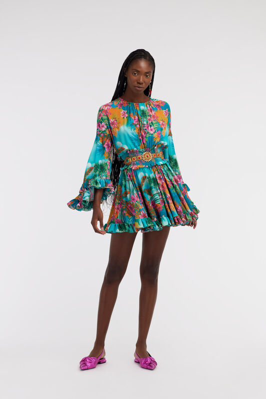 RC Mini dress Hawaii print Azul claro SKT126-7HI84