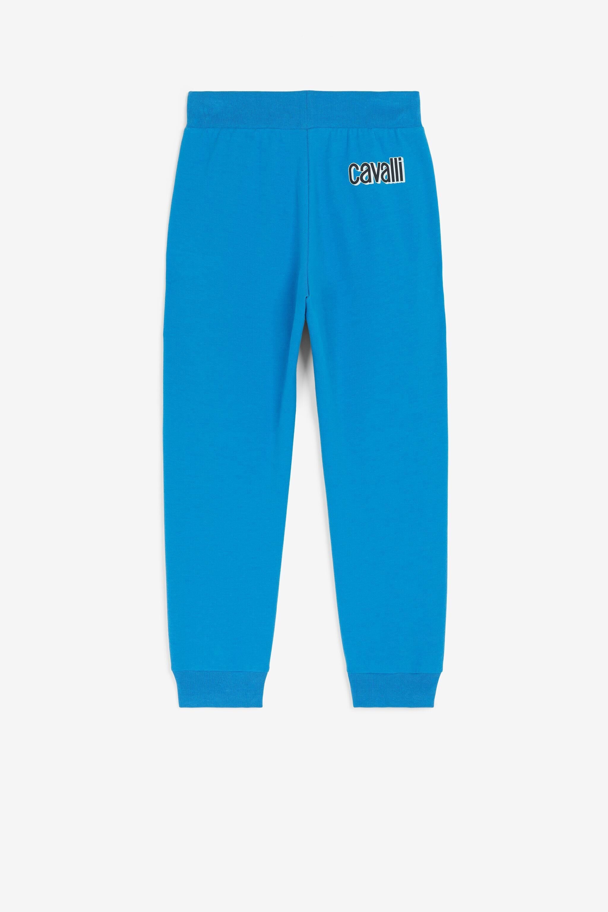 JU Pantalón de chándal con logotipo Azul QJT240-CF050