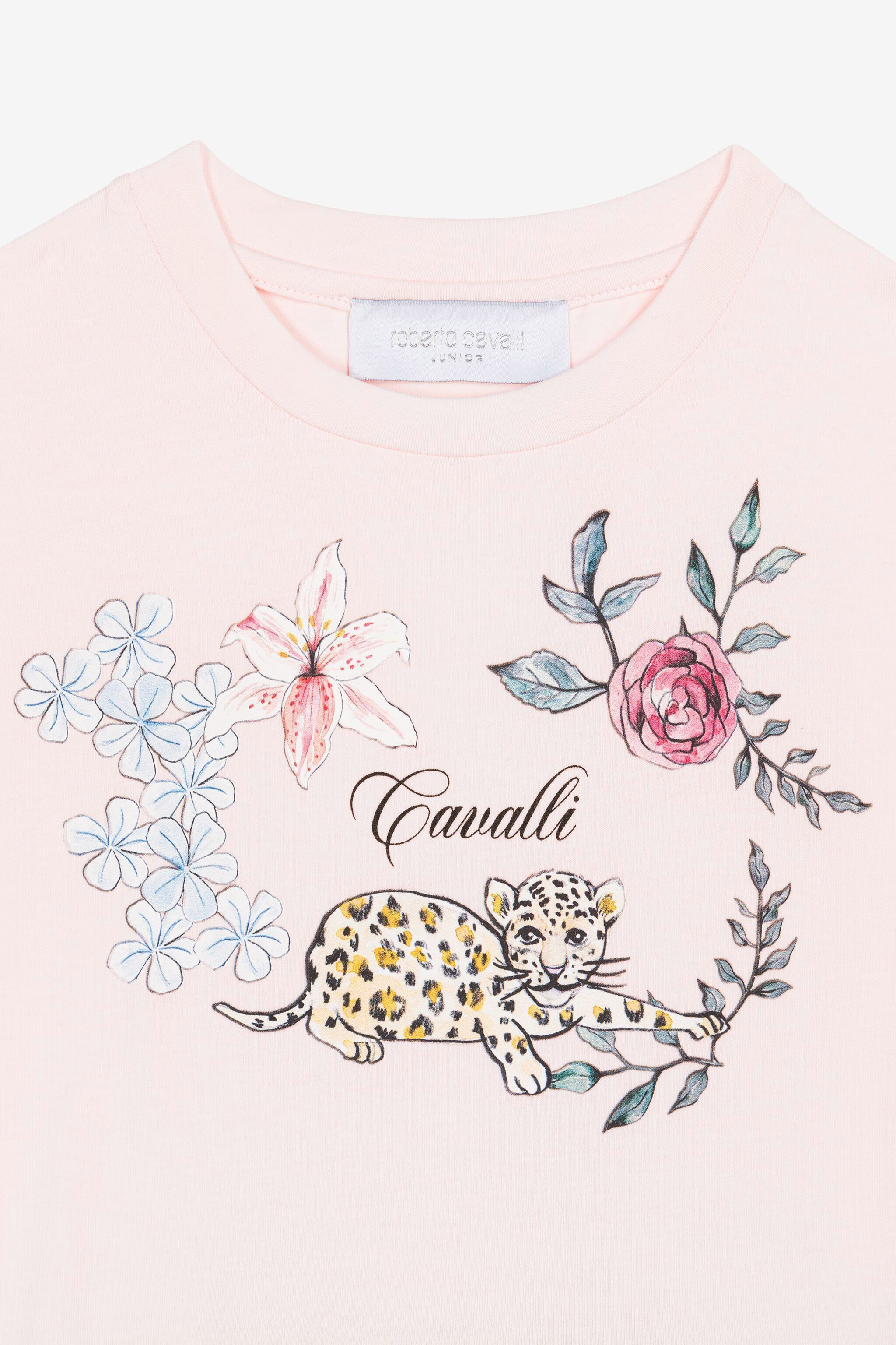 JU Kleid mit Jaguar und Blumen-Print Rosa QJT101-JVF61