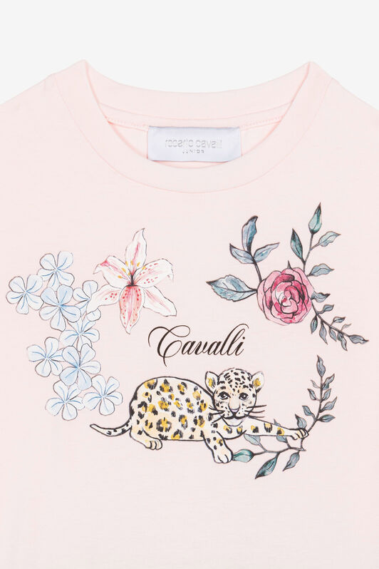 JU Kleid mit Jaguar und Blumen-Print JU Kleid mit Jaguar und Blumen-Print Rosa QJT101-JVF61