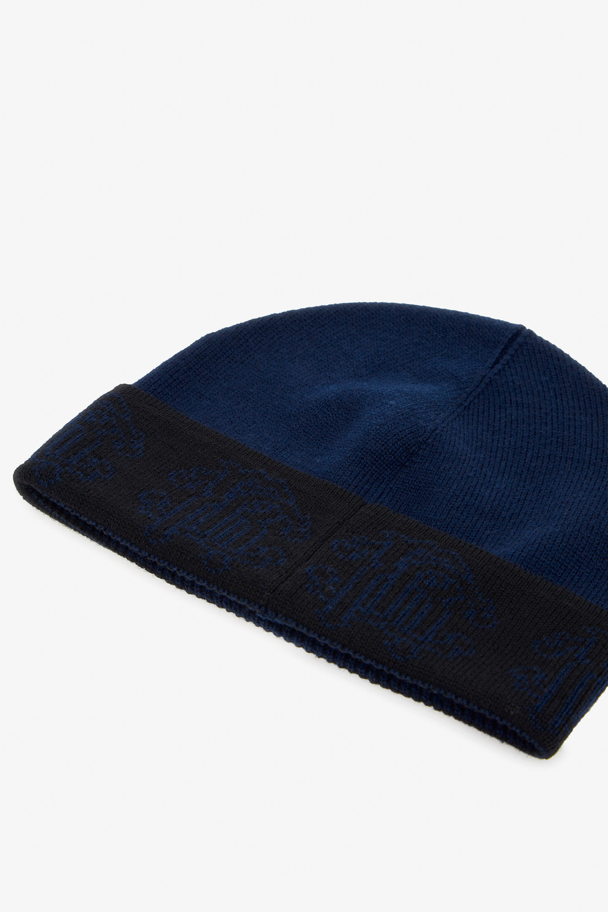 RC Dunkelblau Wollmütze Beanie mit Logoband Dunkelblau NOZ00E-MQ014