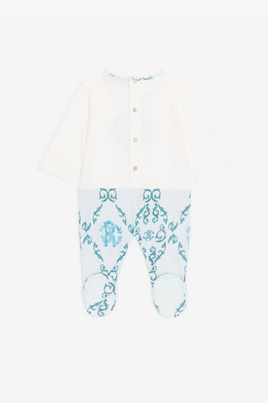 JU RC Monogram-Embroidery Babygrow Set Light blue RJT813-JD001