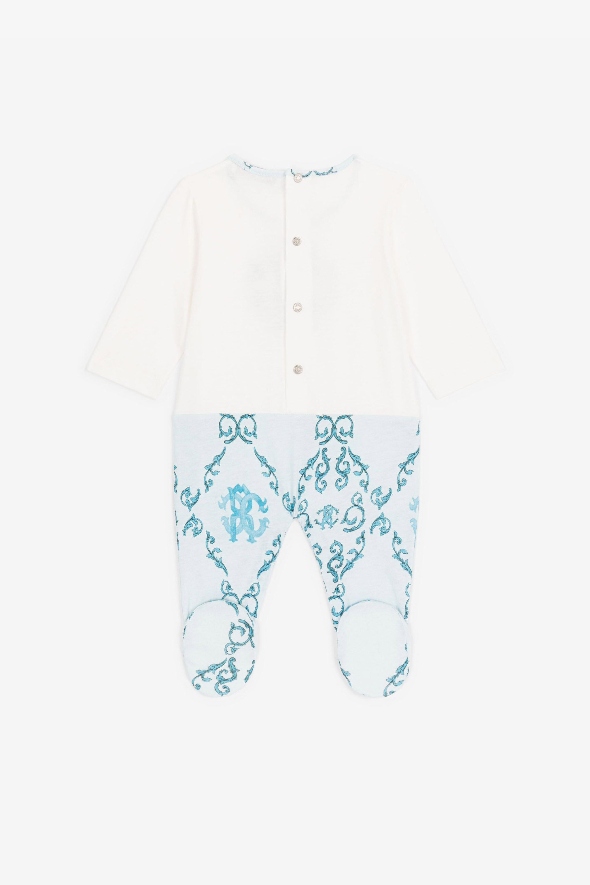 JU RC Monogram-Embroidery Babygrow Set Light blue RJT813-JD001