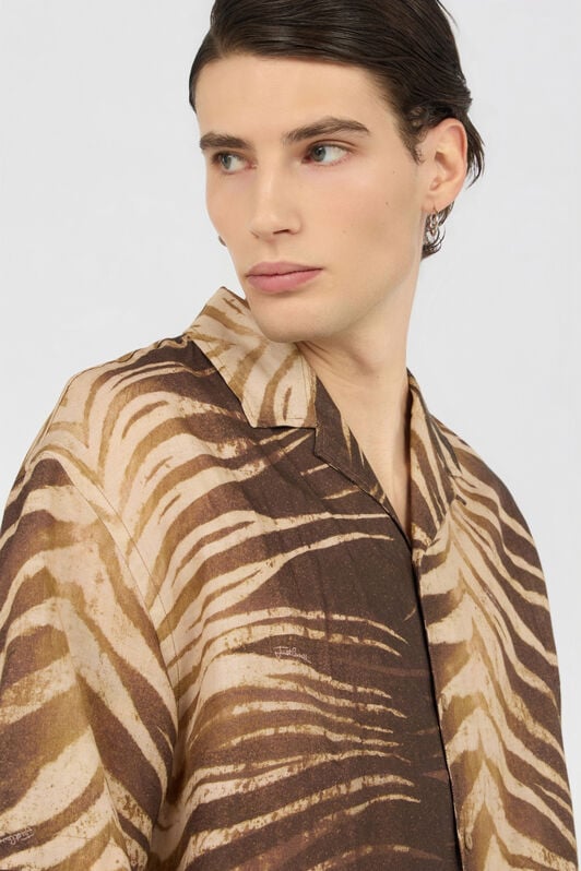 JC Hemd mit Natural Barb-Print 751 BEIGE + 709 MARR WFM006-WF154