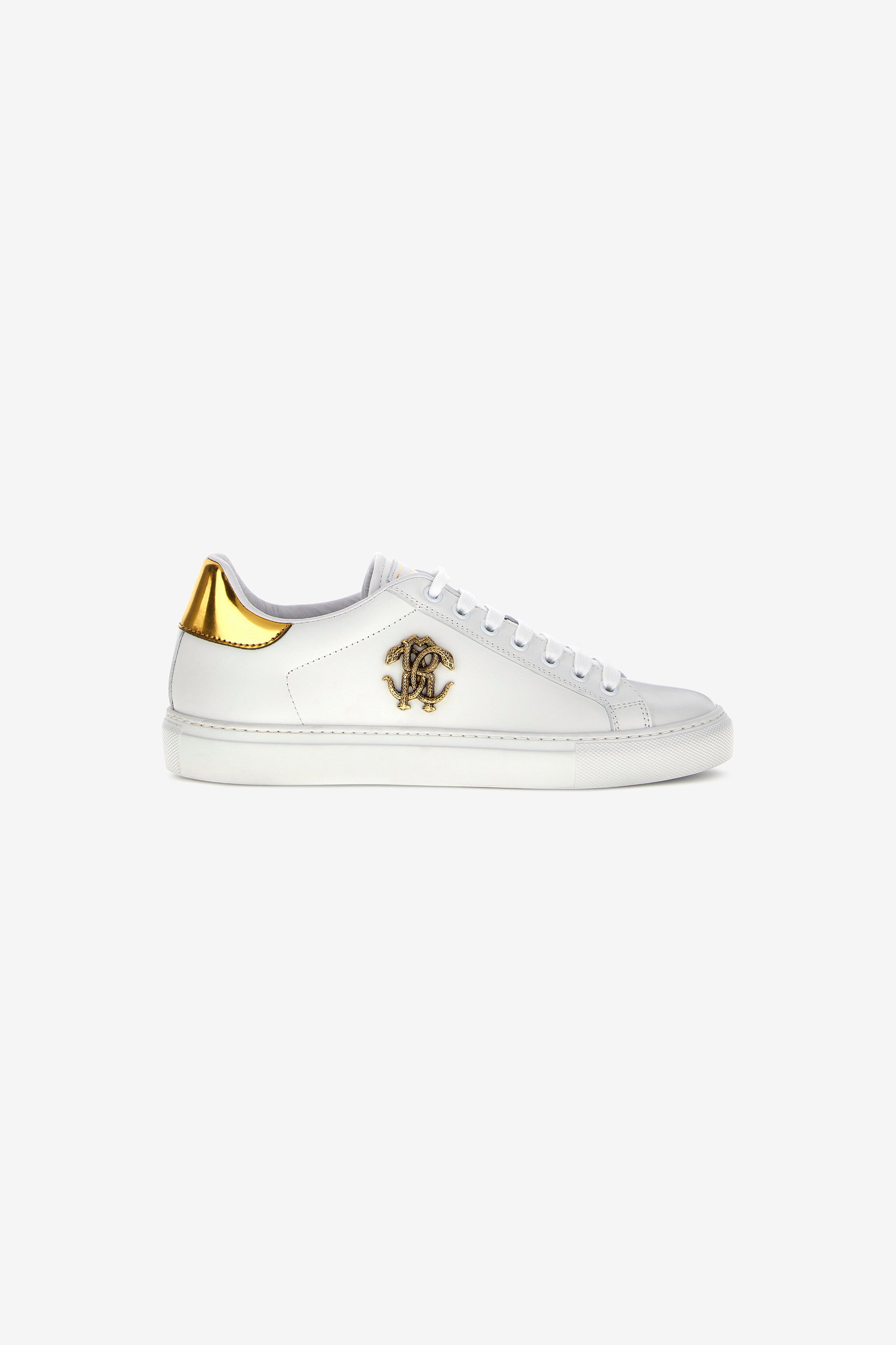 RC Logo-plaque leather sneakers White/Gold RKS038-PZB23