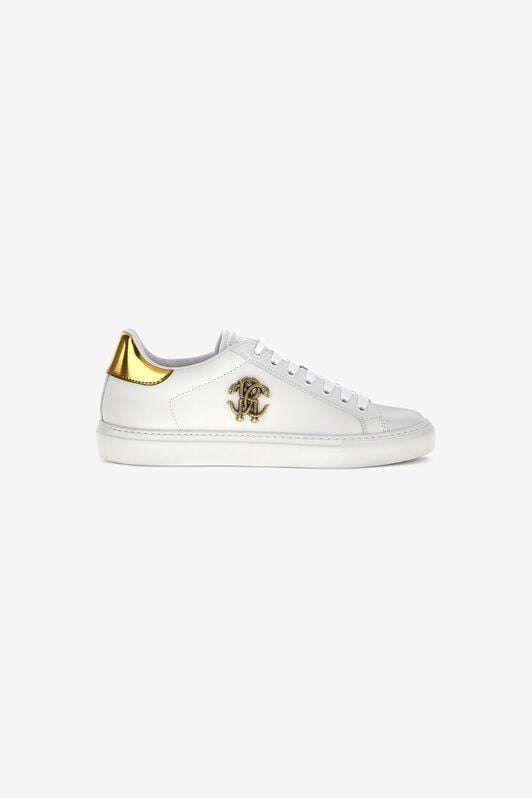 RC Logo-plaque leather sneakers RC Logo-plaque leather sneakers White/Gold RKS038-PZB23