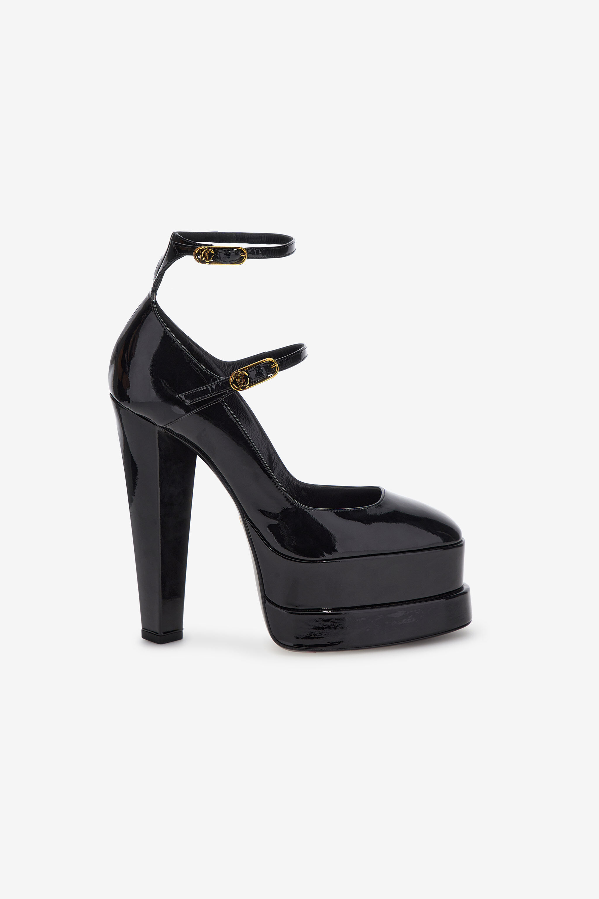 RC Platform sandals with straps Schwarz SKS006-PZ133