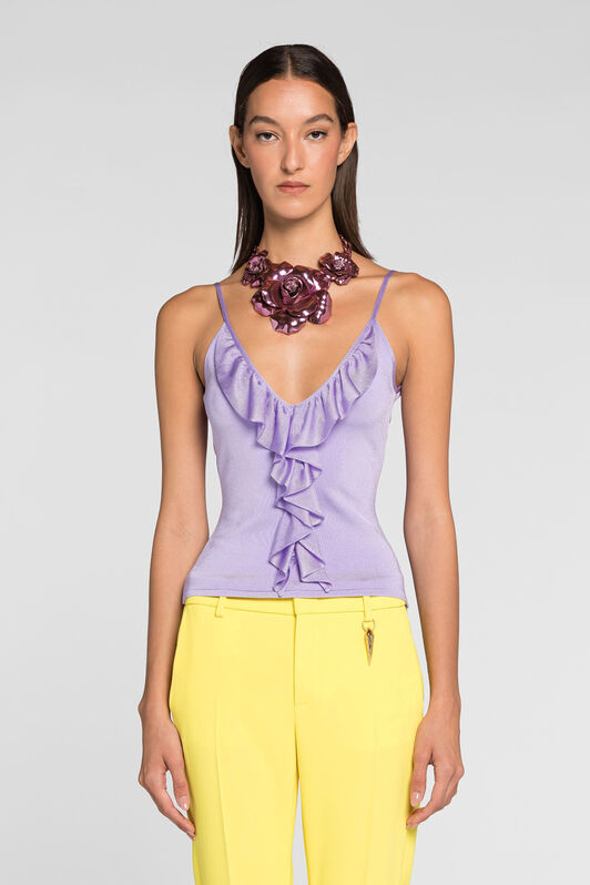 RC Ruffle-detailed vest top Purple QKM602-MG011