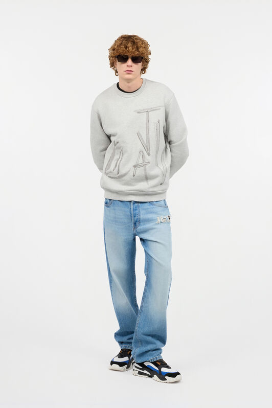JC Felpa Con Lettering Grigio UFT069-UF089