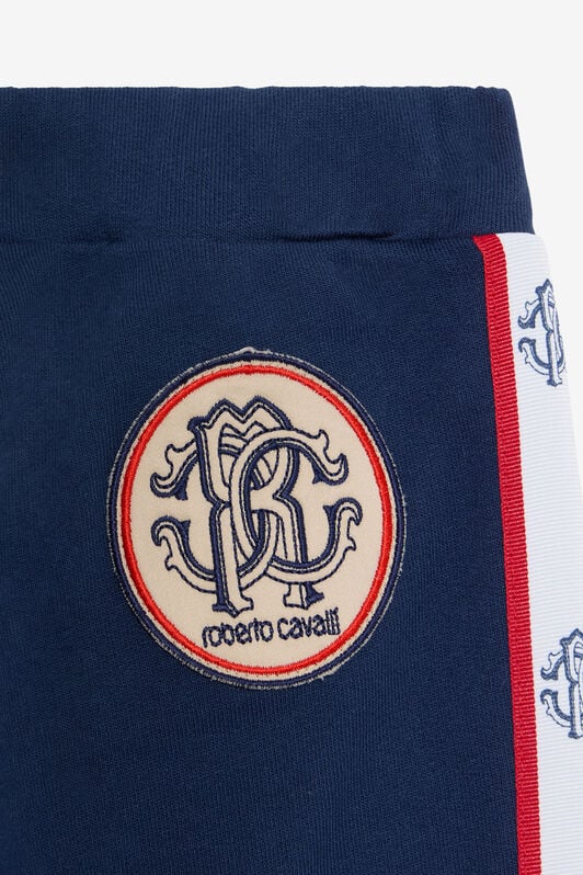 JU Blue Track Pants with RC Monogram NAVY VJT206-CF050